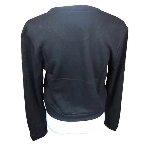 INC International Concepts Sweatshirt Deep Black Silver Embellished Glam Medium - Picture 2 of 14